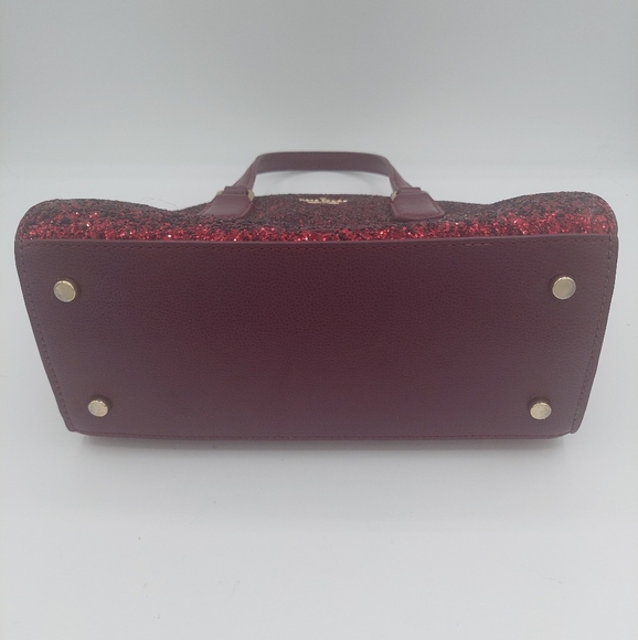 Kate Spade mini Reily Laurel Way glitter deep plum with matching card holder - Picture 8 of 12